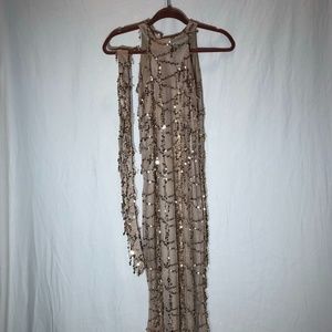 Miss Holly Gold Sequin Long Gown